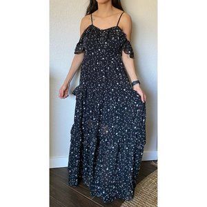 Xhilaration Women's Dress Cold Shoulder Maxi Layer